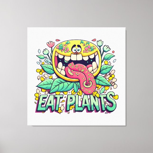 Impressão Em Tela Comer Plantas (Frente)