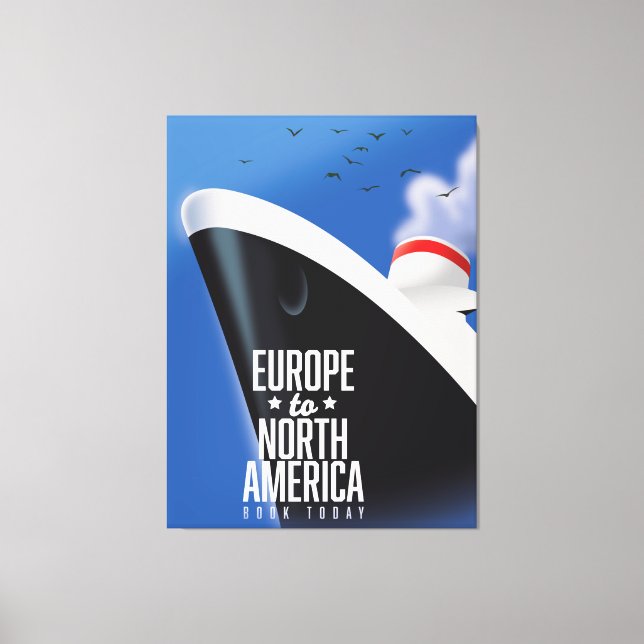 Impressão Em Tela Comercial de cruzeiros entre a Europa e a América  (Frente)