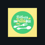 Impressão Em Tela Comida Engraçada Pasta Pun Pastel Típica de Cor Ar<br><div class="desc">Arte tipográfica colorida com cores retrô e vibrantes. Peitos engraçados e citações sobre comida,  cozinhar,  assar e jantar. Condecoração perfeita para sua cozinha,  restaurante,  café,  compro de padaria ou restaurante. A cor de fundo (o círculo e o quadrado) é personalizável através da Ferramenta Design.</div>