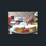 IMPRESSÃO EM TELA COMIDAS DE FARMHOUSE<br><div class="desc">Uma canvas encantadora para melhorar a sua cozinha ou sala de jantar dando a si próprio ou aos seus visitantes uma dica do cardápio de comidas da antiga fazenda georgiana e vitoriana teria sido como na década de 1800, picles, conservas, pratos, queijo, maçãs vermelhas rosadas e pão. England UK. com...</div>