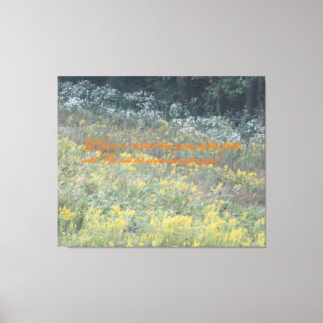 Impressão Em Tela Como as flores do campo, Deus vai cuidar de você (Frente)