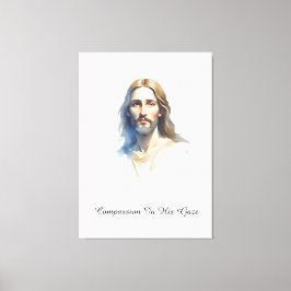 Impressão Em Tela Compaixão em seu olhar - pintura a cor da água de