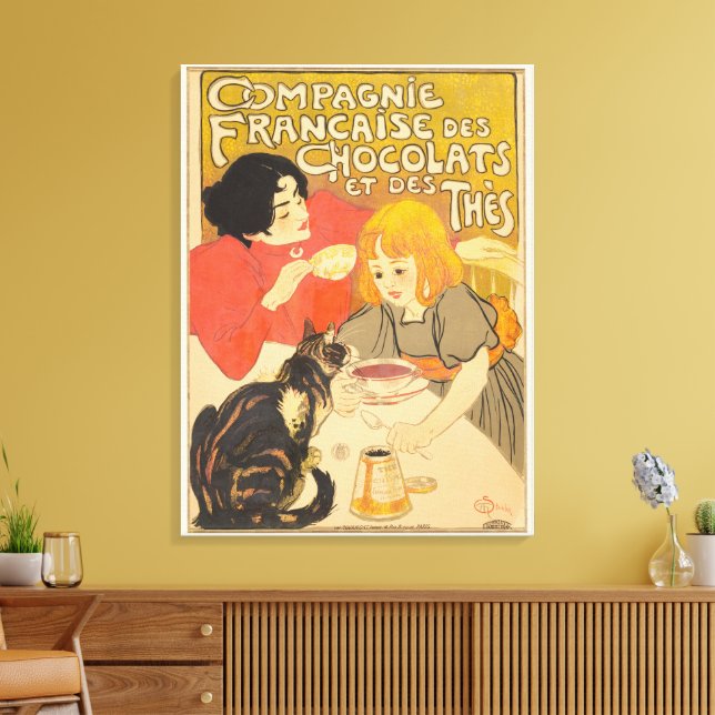 Impressão Em Tela Companhia Francesa de Chocolates e Chás, Art Nouve (Insitu(Sala de estar))