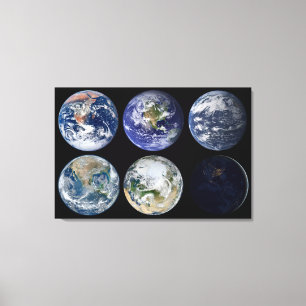 Impressão Em Tela Comparação De Imagens De Vistas Icônicas Do Planet