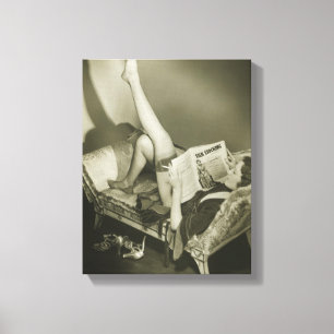 Impressão Em Tela Compartimento da leitura da mulher