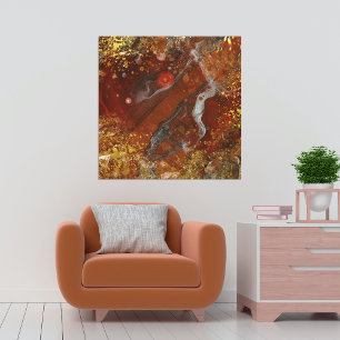 Impressão Em Tela Composição Abstrata Hipnotizante Vermelho Escuro D