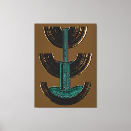 Impressão Em Tela Composição Abstrata Vertical Geométrica