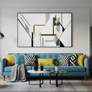 Impressão Em Tela Composição Geométrica Abstrata Moderna
