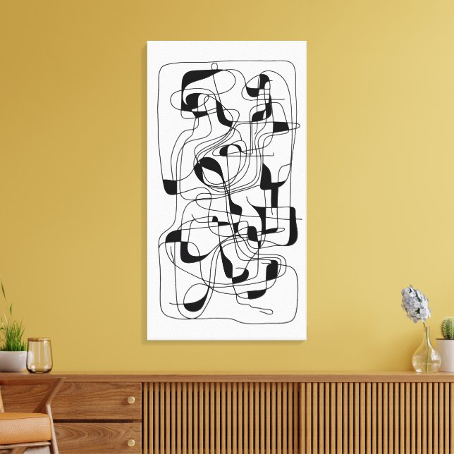 Impressão Em Tela Composição Linear 2 (Insitu(Sala de estar))
