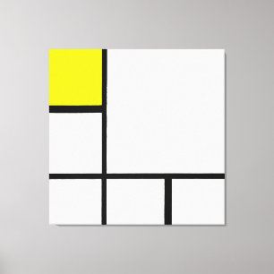 Impressão Em Tela COMPOSIÇÃO MONDRIAN Nº I com Plano Amarelo 1930