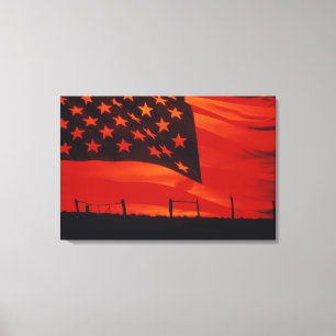 Impressão Em Tela Composto de Digitas da bandeira americana