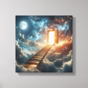 Impressão Em Tela Conceito de Escada Surreal para Porta do Céu