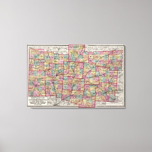 Impressão Em Tela condados de Ohio 2 (Frente)