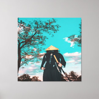 Impressão Em Tela Condecoração Wall do guerreiro japonês Samurai