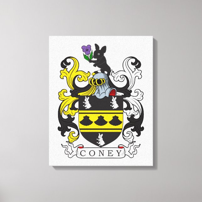 Impressão Em Tela Coney Family Crest (Frente)