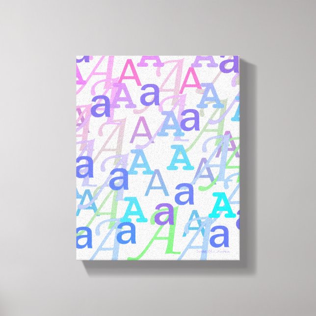 Impressão Em Tela Confete de Letras "A" (Frente)