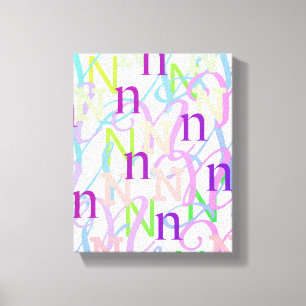 Impressão Em Tela Confete de Letras "N"