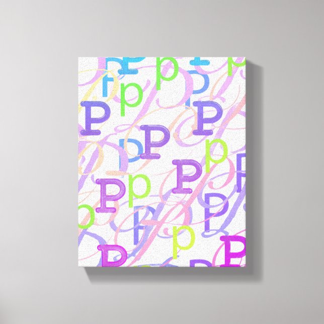 Impressão Em Tela Confete de Letras "P" (Frente)