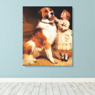 Impressão Em Tela Confiança de Charles Burton Barber, Cão São Bernar