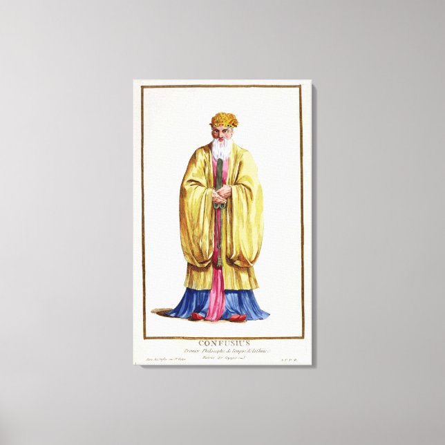 Impressão Em Tela Confucius (551-479 a.C.), de "Receuil des Estampes (Frente)