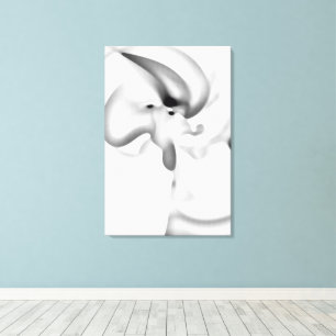 Impressão Em Tela Congelado: Cinza Abstrato, branco e preto