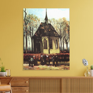 Impressão Em Tela Congregação na Igreja, Nuenen por Vincent van Gogh