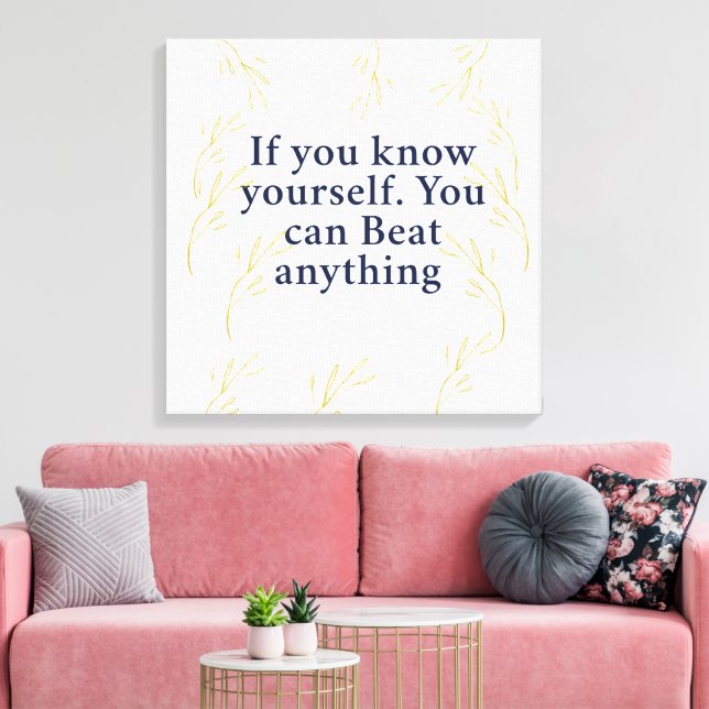 Impressão Em Tela Conheça-se - poderosa citação motivacional para (Insitu(Sala de estar))