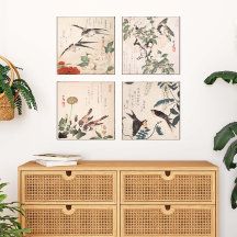 Conjunto de Artes de Parede da Galeria de Aves Jap