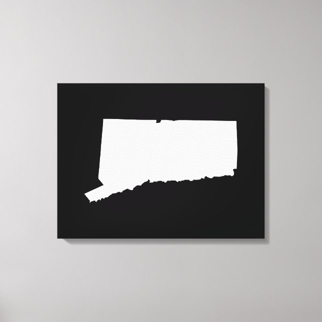 Impressão Em Tela Connecticut em Branco e Preto (Frente)