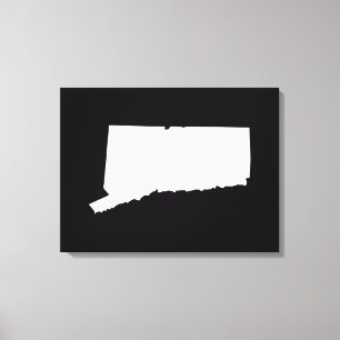 Impressão Em Tela Connecticut no branco e no preto