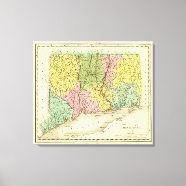 Impressão Em Tela Connecticut US (Frente)