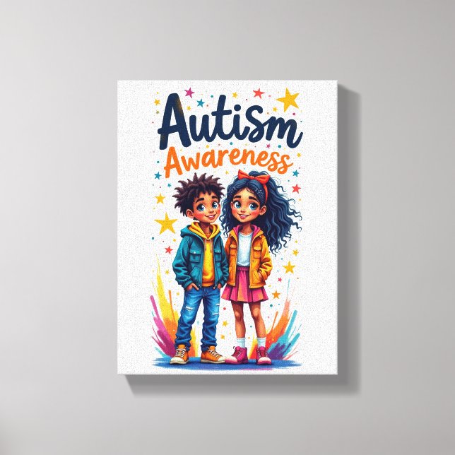 Impressão Em Tela Conscientização do Autismo (Frente)