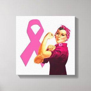 Impressão Em Tela Conscientização do Câncer de Mama Rosie the Rivete