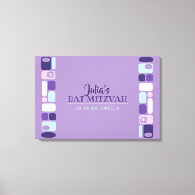 Impressão Em Tela CONSELHO de Entrada do MOD Bat Mitzvah (Frente)