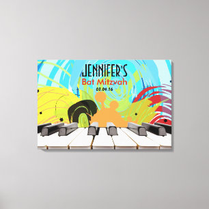 Impressão Em Tela Conselho de Entrada do Piano Player Girl Bat Mitzv