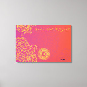 Impressão Em Tela Conselho de Memória de Entrada do Bat Mitzvah da C