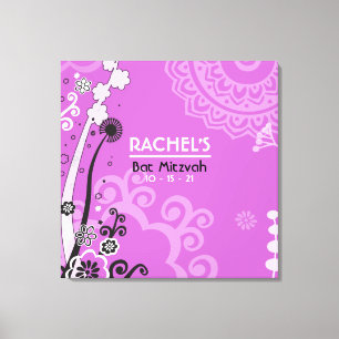 Impressão Em Tela Conselho de Memória de Entrada Mitzvah, BONITA E B