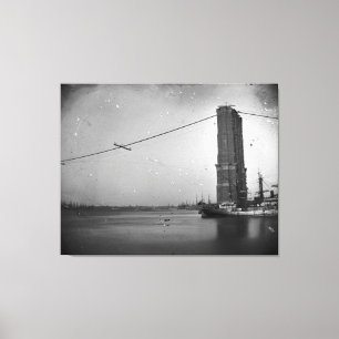 Impressão Em Tela Construção da fotografia da ponte de Brooklyn