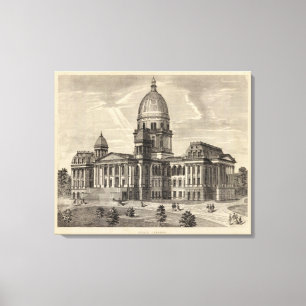 Impressão Em Tela Construção do Capitólio do estado, Springfield,