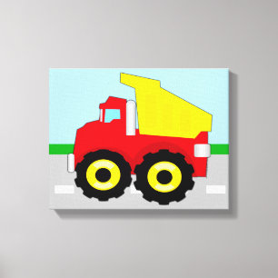 Impressão Em Tela Construção Dumptruck dos miúdos