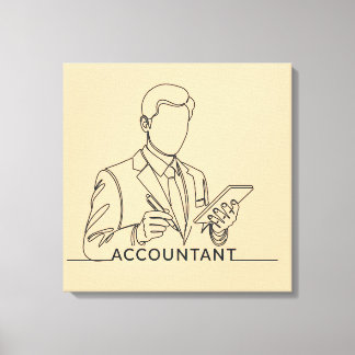 Impressão Em Tela contador, uma linha de arte, com texto e cor