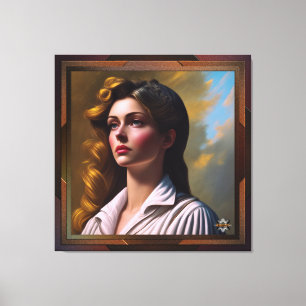 Impressão Em Tela Contemplando a futura arte do conceito de AI por X