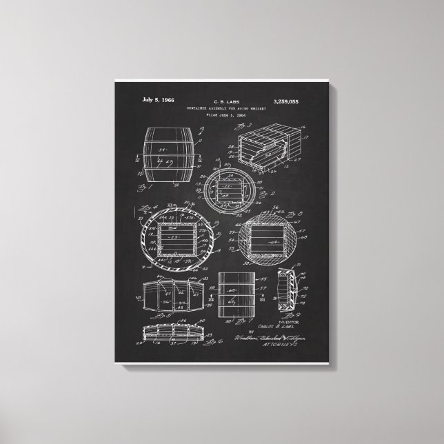 Impressão Em Tela Contentor Whiskey 1966 (Frente)