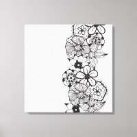 Contorno Floral Preto e Branco