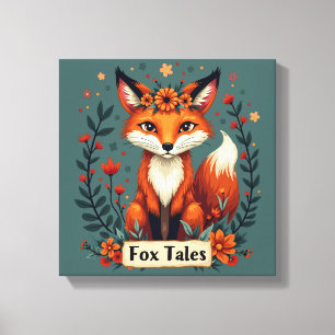 Impressão Em Tela Contos da Raposa Boho Animais da Floresta