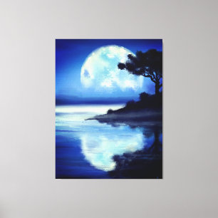 Impressão Em Tela Contos de Lua - Arte de Aquarela
