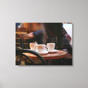 Impressão Em Tela Convidado do Café da Atmosfera Parisiense ou Canva