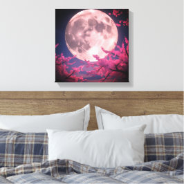 Impressão Em Tela Convite à Lua Cheia e à Cereja - Elegante
