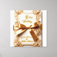 Convite de Casamento com Floral Embutido e Laço de