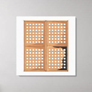 Impressão Em Tela Convites de Janelas de Shell de Capiz Antiquado Pe